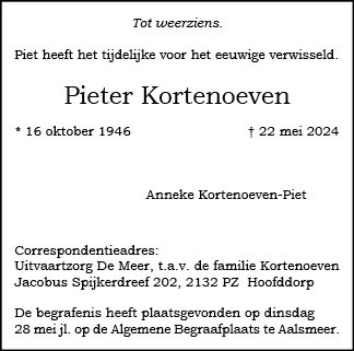 Familiebericht/overlijdensbericht