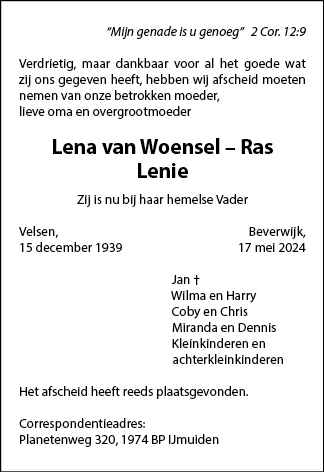 Familiebericht/overlijdensbericht