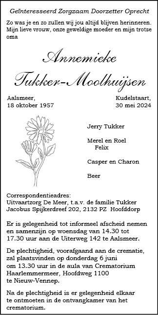 Familiebericht/overlijdensbericht