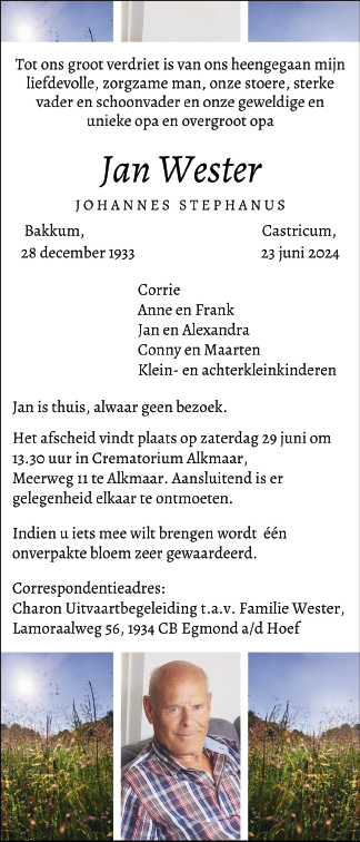 Familiebericht/overlijdensbericht
