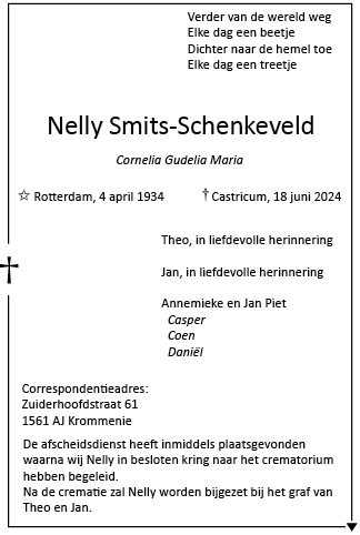 Familiebericht/overlijdensbericht