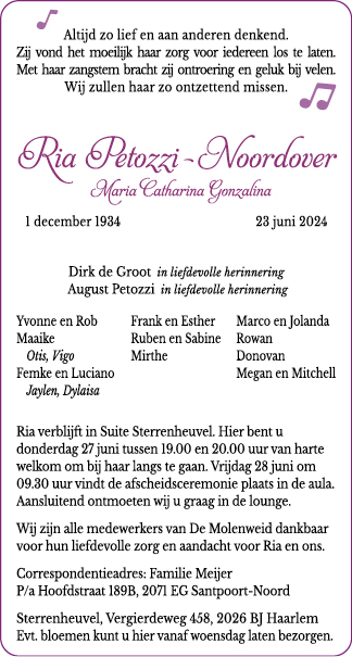 Familiebericht/overlijdensbericht