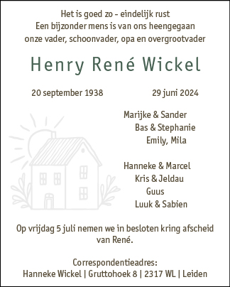 Familiebericht/overlijdensbericht