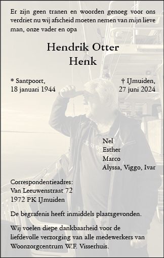 Familiebericht/overlijdensbericht