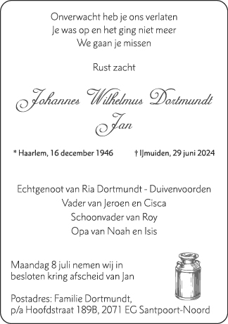 Familiebericht/overlijdensbericht