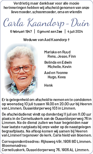Familiebericht/overlijdensbericht