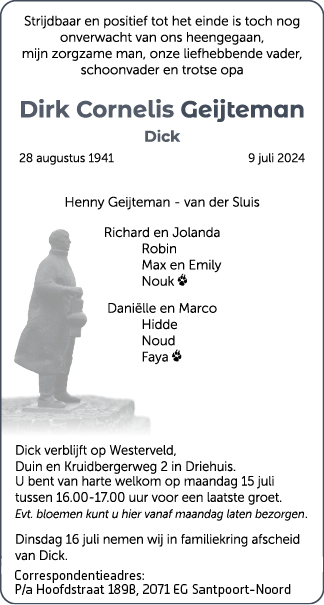 Familiebericht/overlijdensbericht