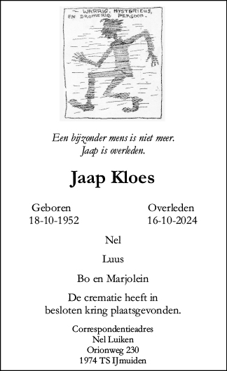 Familiebericht/overlijdensbericht