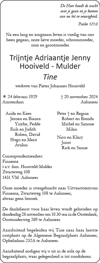 Familiebericht/overlijdensbericht