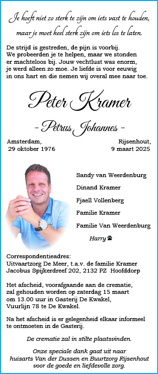 Familiebericht/overlijdensbericht