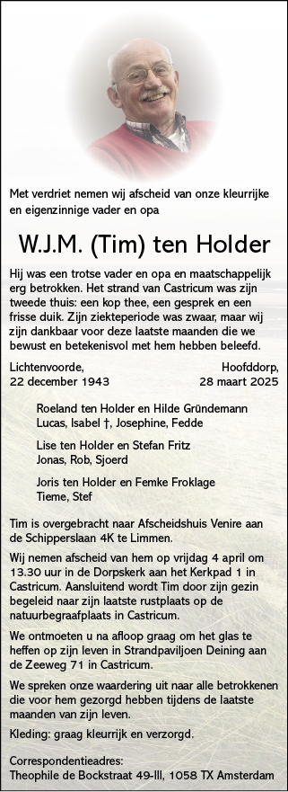 Familiebericht/overlijdensbericht