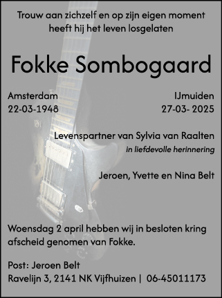 Familiebericht/overlijdensbericht