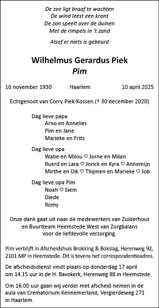 Familiebericht/overlijdensbericht