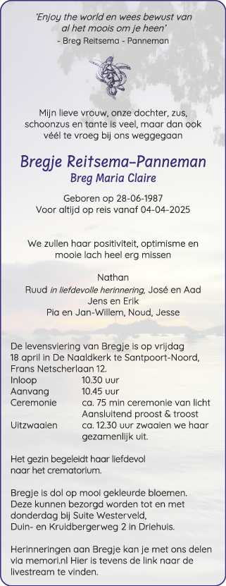 Familiebericht/overlijdensbericht