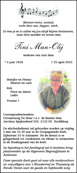 Familiebericht/overlijdensbericht