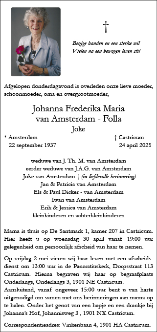 Familiebericht/overlijdensbericht