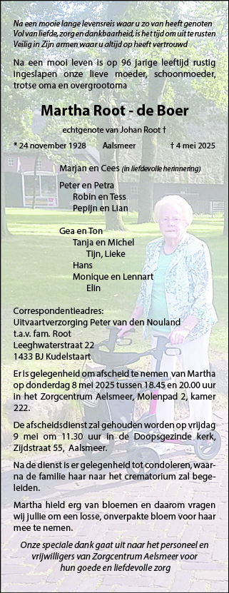 Familiebericht/overlijdensbericht