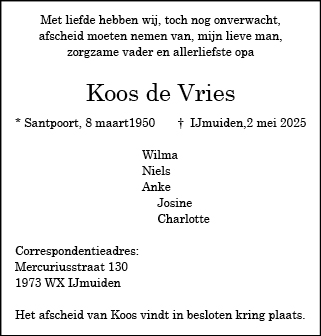 Familiebericht/overlijdensbericht