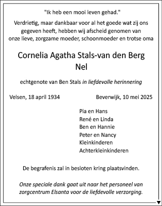 Familiebericht/overlijdensbericht
