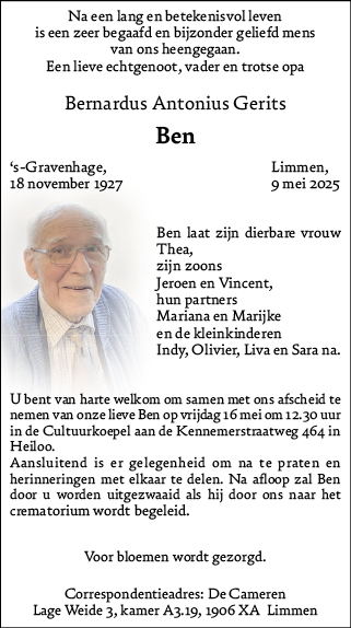 Familiebericht/overlijdensbericht