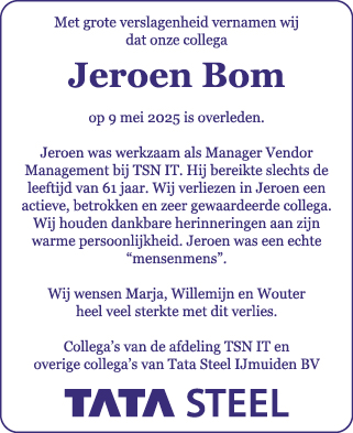 Familiebericht/overlijdensbericht
