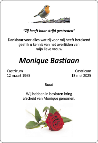 Familiebericht/overlijdensbericht