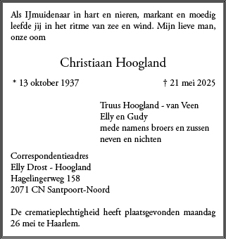 Familiebericht/overlijdensbericht