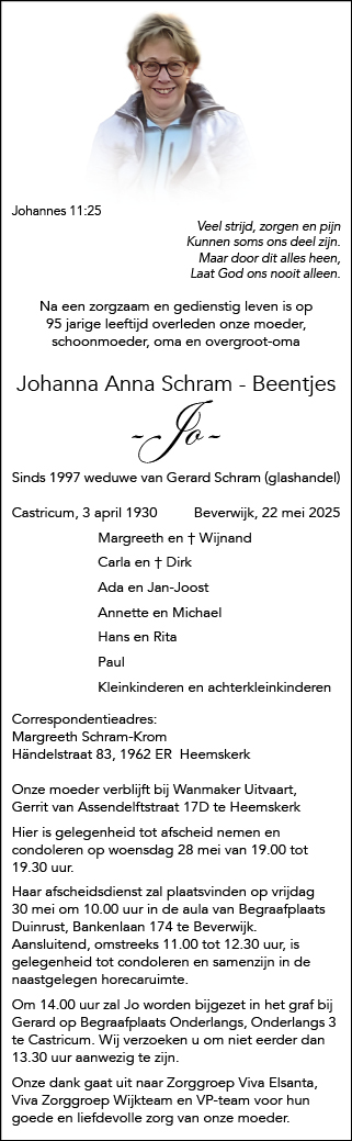 Familiebericht/overlijdensbericht