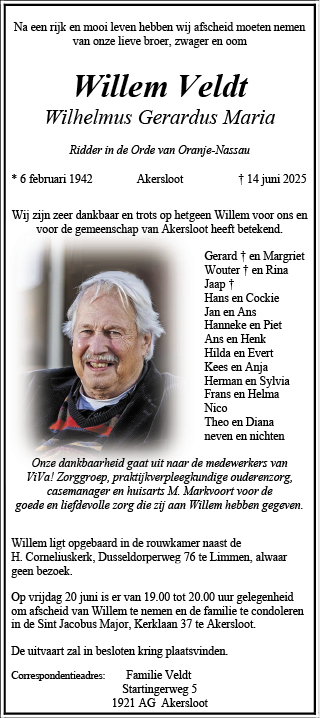 Familiebericht/overlijdensbericht