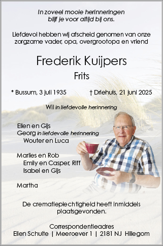 Familiebericht/overlijdensbericht