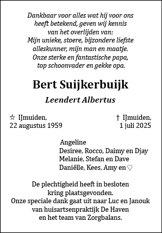 Familiebericht/overlijdensbericht