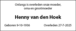 Familiebericht/overlijdensbericht