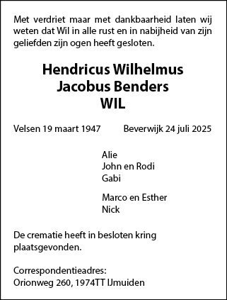Familiebericht/overlijdensbericht
