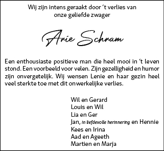 Familiebericht/overlijdensbericht