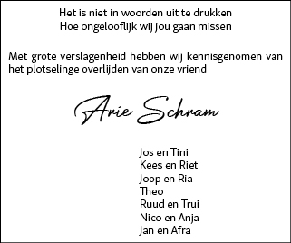 Familiebericht/overlijdensbericht