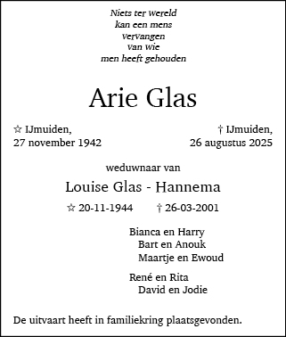 Familiebericht/overlijdensbericht
