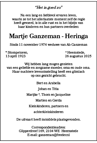 Familiebericht/overlijdensbericht
