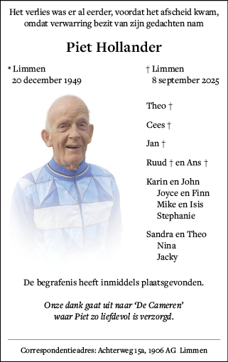 Familiebericht/overlijdensbericht