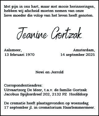 Familiebericht/overlijdensbericht