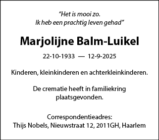 Familiebericht/overlijdensbericht