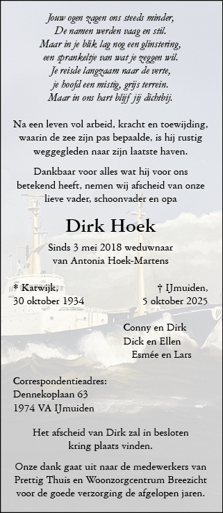 Familiebericht/overlijdensbericht
