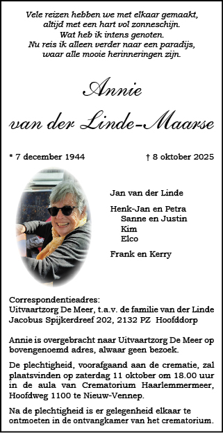 Familiebericht/overlijdensbericht