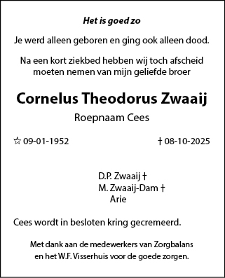 Familiebericht/overlijdensbericht