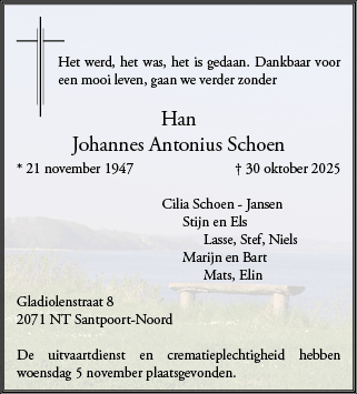 Familiebericht/overlijdensbericht