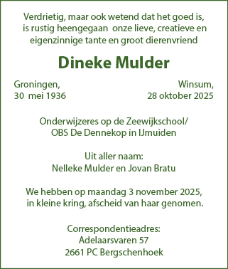 Familiebericht/overlijdensbericht