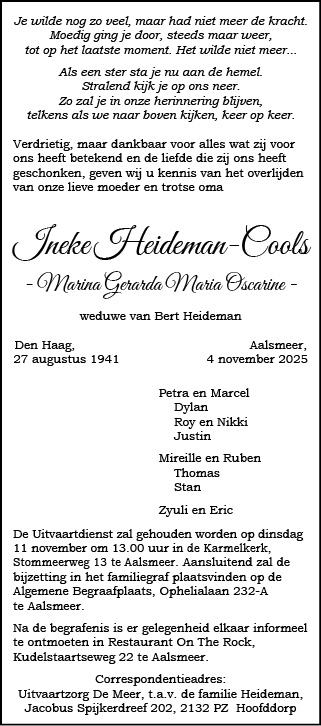 Familiebericht/overlijdensbericht