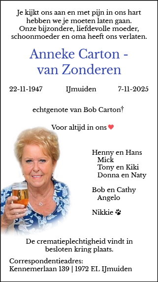 Familiebericht/overlijdensbericht