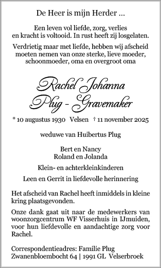 Familiebericht/overlijdensbericht