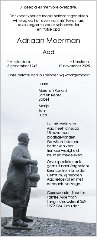 Familiebericht/overlijdensbericht