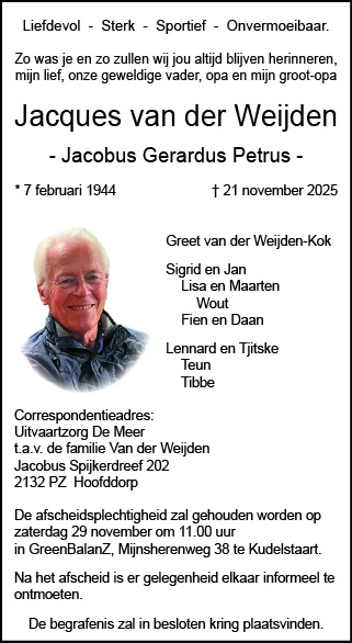 Familiebericht/overlijdensbericht